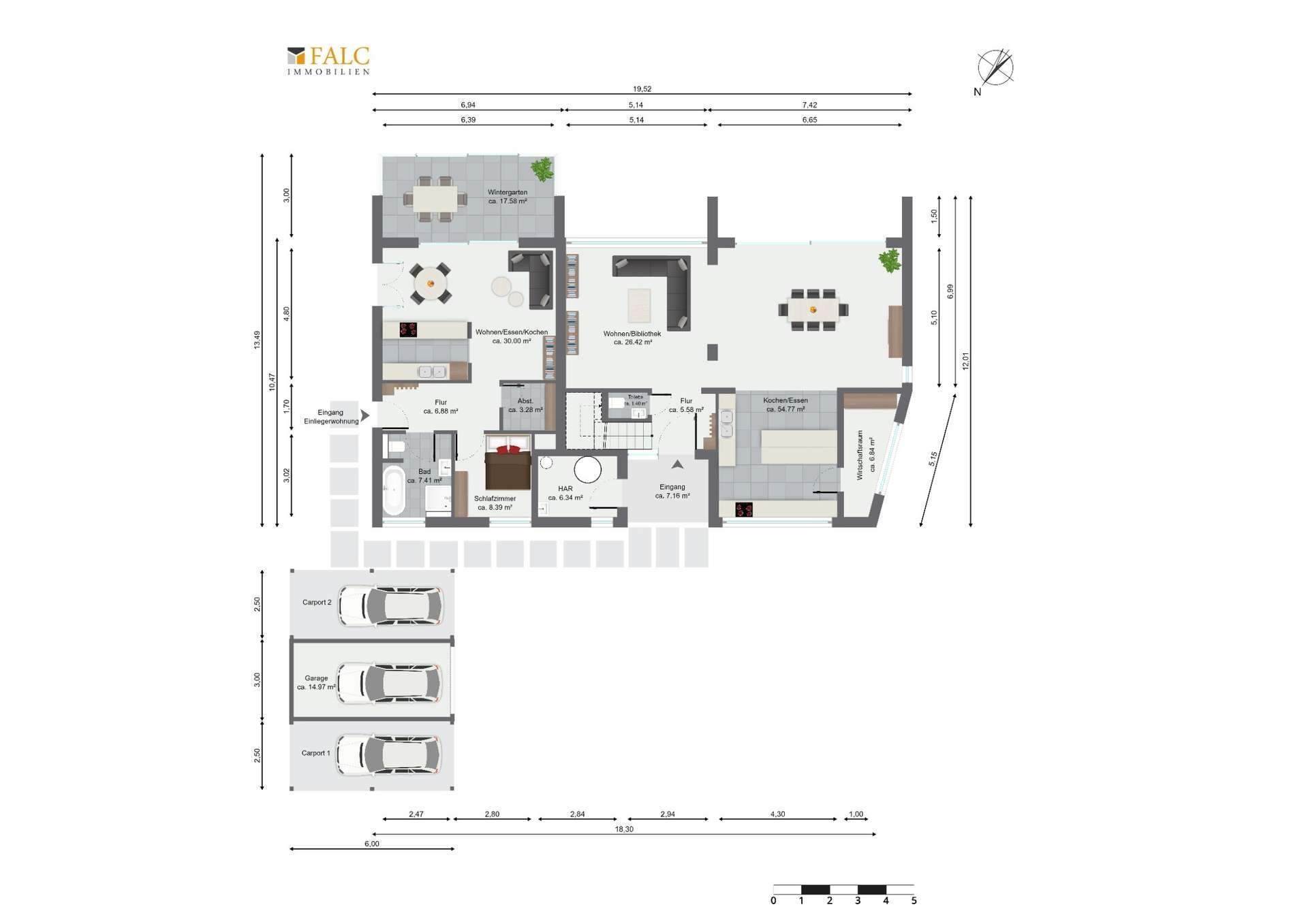 Grundriss Einliegerwohnung und EG